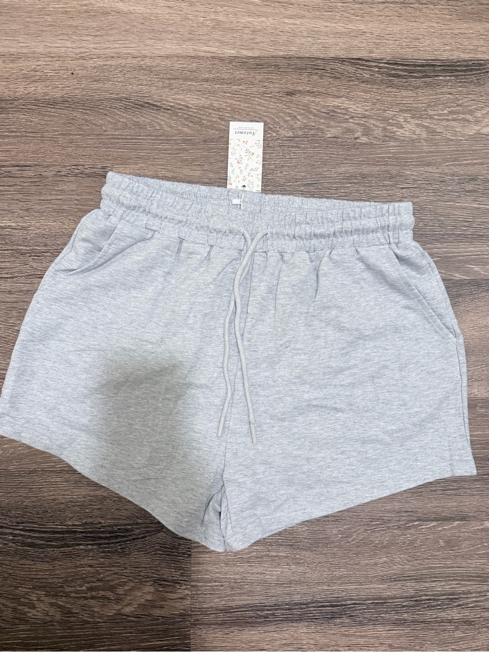 Women's Light Gray Athletic Drawstring Shorts